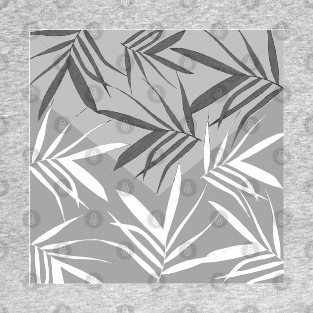 Envelop Leaves decoration. blackwhite. by PrintedDreams